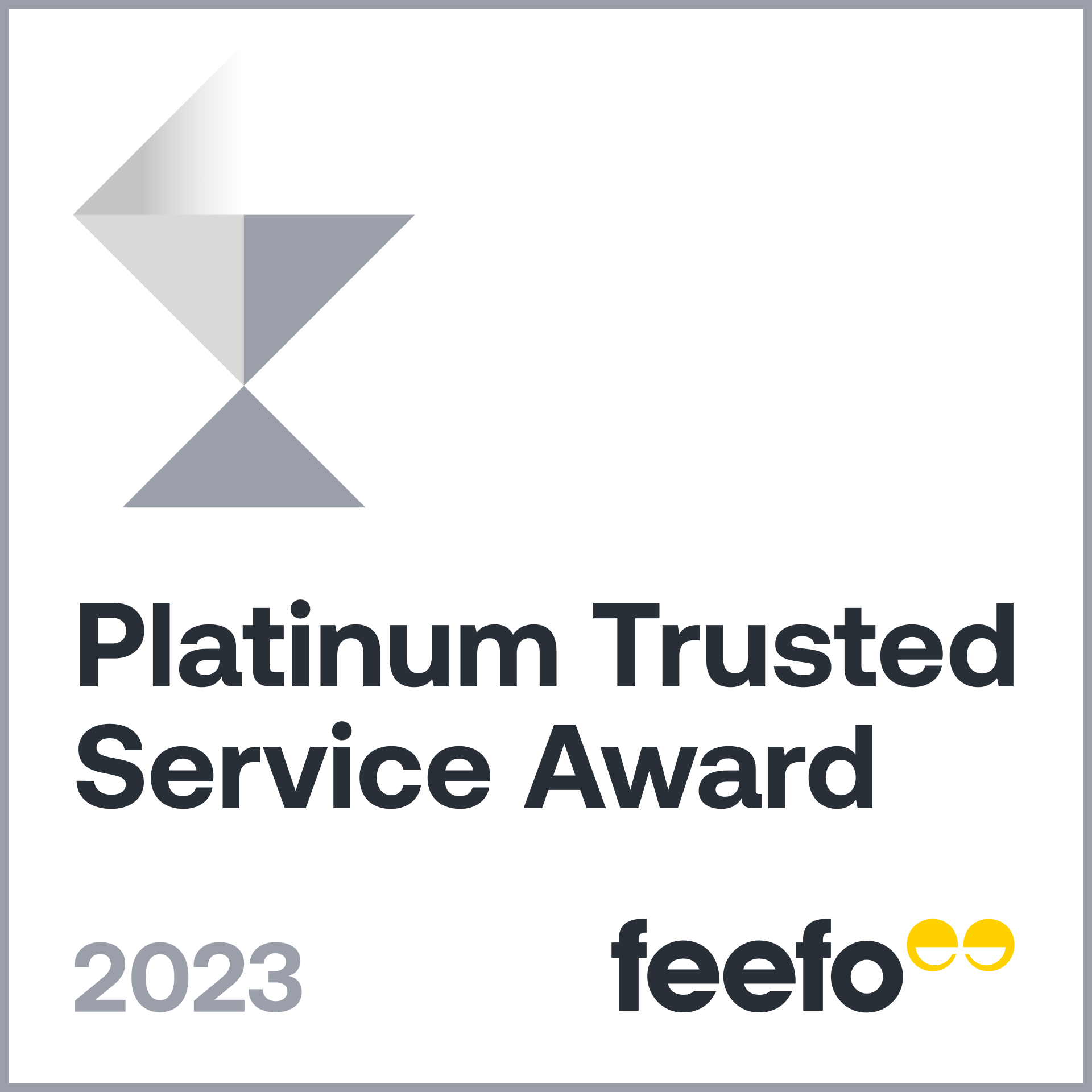 Feefo Plainum Trusted Service 2023 Award logo
